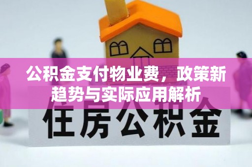 元宝公积金支付物业费，政策新趋势与实际应用解析