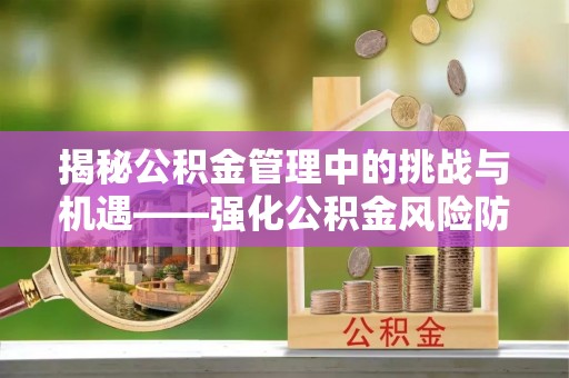 元宝揭秘公积金管理中的挑战与机遇——强化公积金风险防控的多维策略