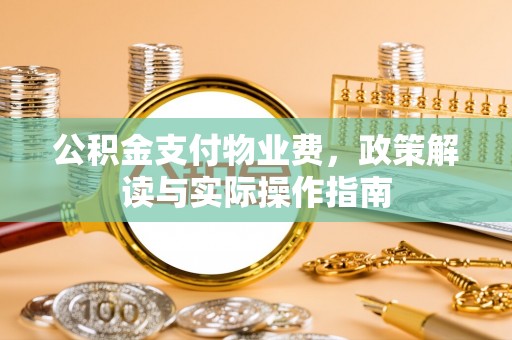 元宝公积金支付物业费，政策解读与实际操作指南