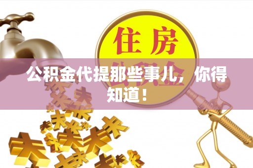 元宝公积金代提那些事儿，你得知道！