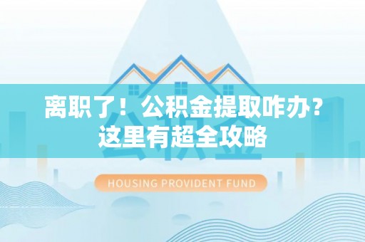 元宝离职了！公积金提取咋办？这里有超全攻略