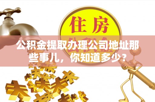 元宝公积金提取办理公司地址那些事儿，你知道多少？