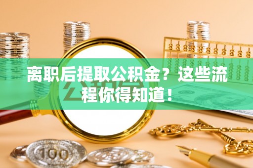 元宝离职后提取公积金？这些流程你得知道！