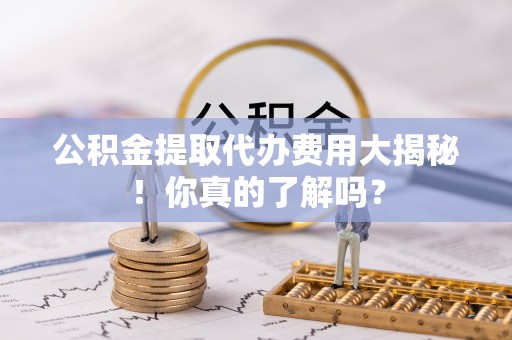 元宝公积金提取代办费用大揭秘！你真的了解吗？