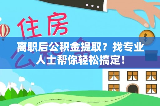 元宝离职后公积金提取？找专业人士帮你轻松搞定！