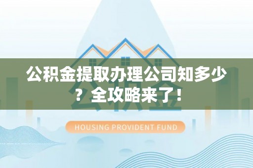 元宝公积金提取办理公司知多少？全攻略来了！